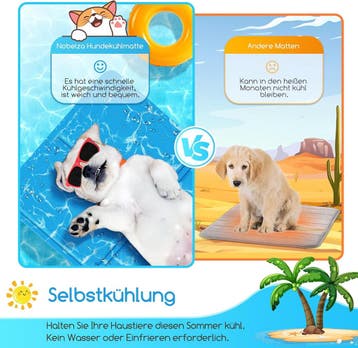 Koelmat Hond & Kat - 120x80 cm - Blauw - Nobleza, Dieren en Toebehoren, Verzenden, Zo goed als nieuw