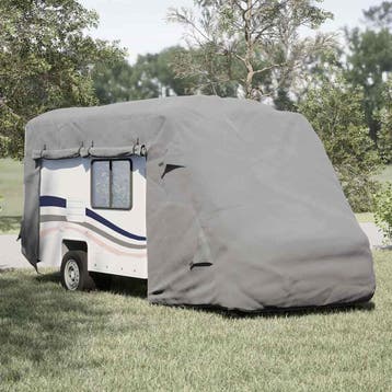 vidaXL Camperhoezen 610x235x275 cm vliesvlies grijs, Verzenden, Nieuw