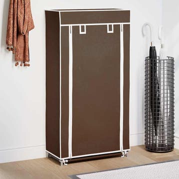 vidaXL Stoffen schoenenrek met hoes 58 x 28 x 106 cm bruin, Verzenden, Nieuw