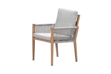 GI Sardinia dining fauteuil - Aluminium Teak look/Zand, Verzenden, Nieuw, Overige materialen