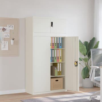 vidaXL Archiefkast 90x40x180 cm staal wit, Verzenden, Nieuw
