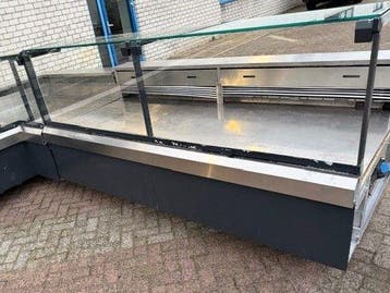 Koeltoonbank met plaatkoeling – B250 x D125 x H127 cm –, Gebruikt