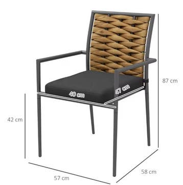 2 Zwarte Tuinstoelen – Terrasstoelen, weerbestendig, modern, Tuin en Terras, Tuinstoelen, Verzenden, Nieuw, Rotan