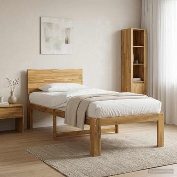 vidaXL Eenpersoonsbed met hoofdbord ROSTOCK Wit 75 x 190 cm, Huis en Inrichting, Eenpersoons, Verzenden, Wit, Nieuw