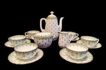 Oscar Schaller Wiesau - Koffieservies (15) - Porselein -