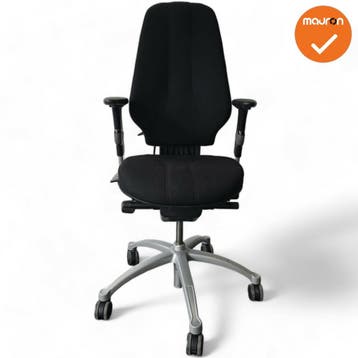 RH Logic 400 - zwarte stoffering  - Grijs voetkruis, Werkplek, Ophalen of Verzenden, Gebruikt, Stoel