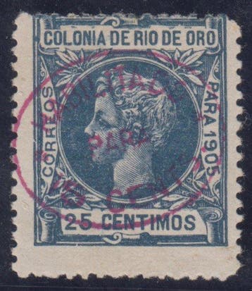 Rio de Oro 1907 - Vorige postzegel met nieuw geactiveerde, Gestempeld