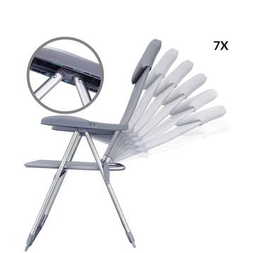 Tuinstoel met Hoge Rugleuning 4 Stuks Zilver Aluminium, Verzenden, Nieuw