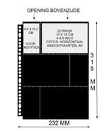 PP bladen 23 rings voor o.a 10x15 cm horizontaal zwart, Ophalen of Verzenden, Gelopen