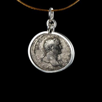 Oud-Romeins, Keizerrijk Zilver Coin pendant, Keizer Trajanus