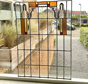 Art Deco Glas-in-loodraam - 1910-1920 - Haarlem Noord