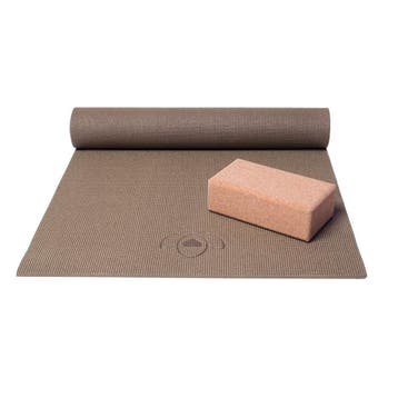 Basispakket yogamat en blok - donkergroen, Sport en Fitness, Verzenden, Nieuw