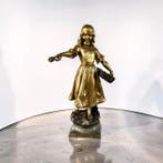 A.J. Scotte (1867-1925) - sculptuur, La marchande de fleurs, Antiek en Kunst