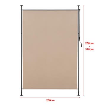 [pro.tec] Rolgordijn voor buiten Cimarra 200x270 cm zandkleu, Verzenden, Nieuw