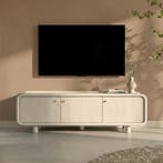*WOONWINKEL* Beige Tv-meubel Met Ronde Hoeken 160 Cm, Huis en Inrichting, Kasten | Televisiemeubels, Verzenden, Nieuw