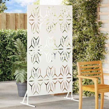 vidaXL Privacyscherm 100 x 50 x 180 cm Staal Wit, Verzenden, Nieuw, IJzer