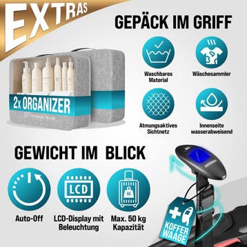 Reiskoffers Baseline 3-delige Zwart ABS accessoires, Verzenden, Nieuw