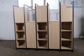 Maatwerk kast eiken zwart staal softclose zo goed als nieuw, Verzenden, Gebruikt