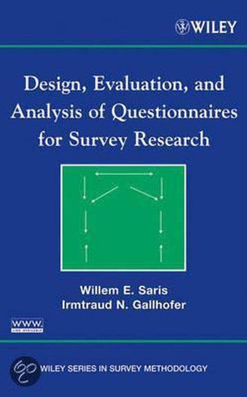 Design, Evaluation, and Analysis of Questionnaires for, Verzenden, Zo goed als nieuw, Willem E. Saris