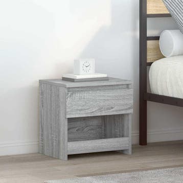 vidaXL Nachtkastje 40x30x39 cm bewerkt hout grijs sonoma, Minder dan 45 cm, Verzenden, Nieuw, Minder dan 55 cm
