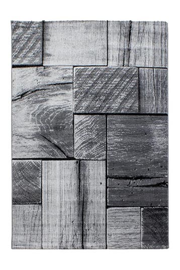Modern Vloerkleed | Parma | Hout | Zwart | 140x200 cm, Verzenden, Nieuw