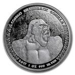 Congo / Kongo Gorilla 1 oz 2017 (75.000 oplage), Verzenden, Overige landen, Losse munt, Zilver