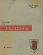 1961 Dodge "R" Series Pioneer 6 / Polara 8 Prijslijst, Verzenden, Gelezen, Overige merken