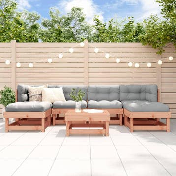 vidaXL 7-delige Loungeset massief douglashout, Verzenden, Nieuw, 7 zitplaatsen, Loungeset