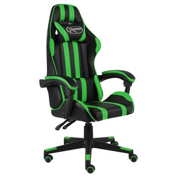 vidaXL Racestoel kunstleer zwart en groen, Verzenden, Nieuw