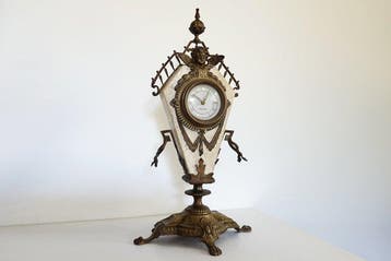 Pendule - Messing, Brons, Natuursteen - 1920-1930