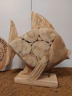 Beeld, Vis xl in teak - 54 cm - Teak, Antiek en Kunst