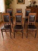 Stoel (6) - Hout, Leder - Engelse stoelen