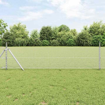 vidaXL Hexagon Hek 0,4 x 10 m Verzinkt staal zilver, Verzenden, Nieuw, IJzer