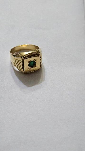 Ring - 18 karaat Geel goud Saffier - Smaragd, Nieuw