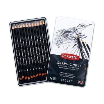 Derwent Graphic grafietpotloden set 9B-H 12 stuks, Verzenden, Nieuw, Potlood of Stift