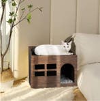 Houten Kattenhuis met Kussen – Kattenbed, Grot en Plank, Verzenden, Nieuw