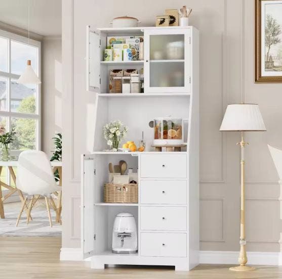 Buffetkast met Werkblad – 3 Deuren & 4 Lades, 160 cm, Huis en Inrichting, Keuken | Keukenelementen, Nieuw, Verzenden