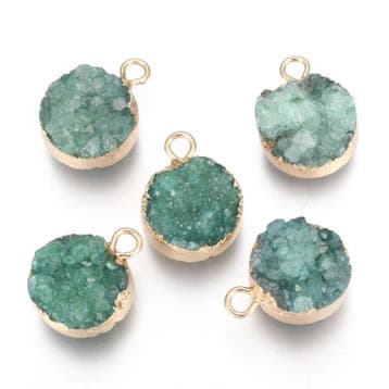 1 x druzy agaat hanger 18–20 x 14 mm – Ø 2–3 mm – g, Ophalen of Verzenden, Nieuw, Kraal