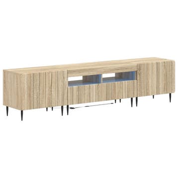 vidaXL 5-delige LED TV-kast Sonoma Eiken Bewerkt hout, Minder dan 50 cm, Verzenden, Nieuw, Minder dan 100 cm