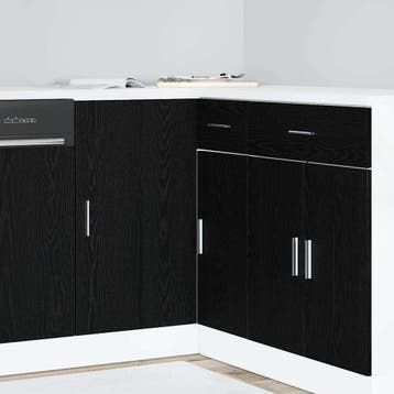 vidaXL Keuken Hoek Onderkast Zwart eiken 86 x 46 x 81,5 cm, Verzenden, Nieuw, Zwart
