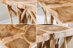Massief houten bijzettafel DRIFTWOOD 60 cm naturel teakhout, Ophalen of Verzenden, Nieuw