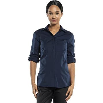 Horecabloes | UFX | Polyester/Katoen | Donkerblauw | Lange, Verzenden, Nieuw in verpakking