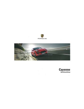 2013 PORSCHE CAYENNE INSTRUCTIEBOEKJE DUITS