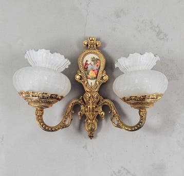 Wandlamp - Verguld brons - Scène Fragonard