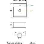 Wiesbaden Larx Opzetwastafel - Vierkant - 46x46x16.5cm -, Ophalen of Verzenden, Nieuw