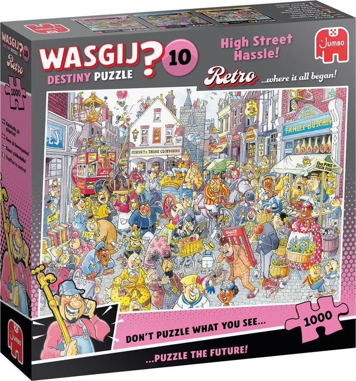 Wasgij Retro Destiny 10 - Chaos in de Winkelstraat Puzzel, Hobby en Vrije tijd, Denksport en Puzzels, Nieuw, Verzenden