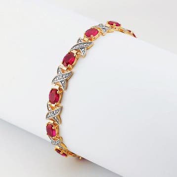 Zonder minimumprijs - Armband 18-karaats goudlaag, Zilver, Nieuw