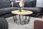 Spinder Design Framer - Salontafel - Ø80 cm - Zwart/Eiken, Verzenden, Nieuw