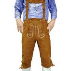 Lederhosen leer - licht bruin LANG, Verzenden, Nieuw, Feestartikel