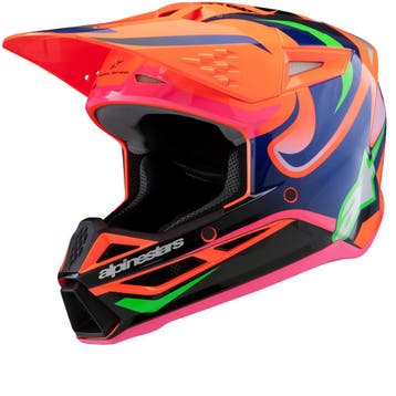 Alpinestars S-M3 Youth Deegan Oranje Fluo Paars Roze Fluo, Motoren, Kleding | Motorhelmen, Nieuw met kaartje, Overige merken, Heren